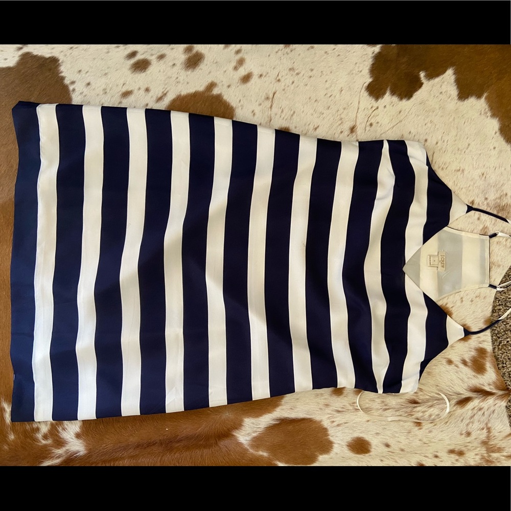 Navy and white J Crew dress